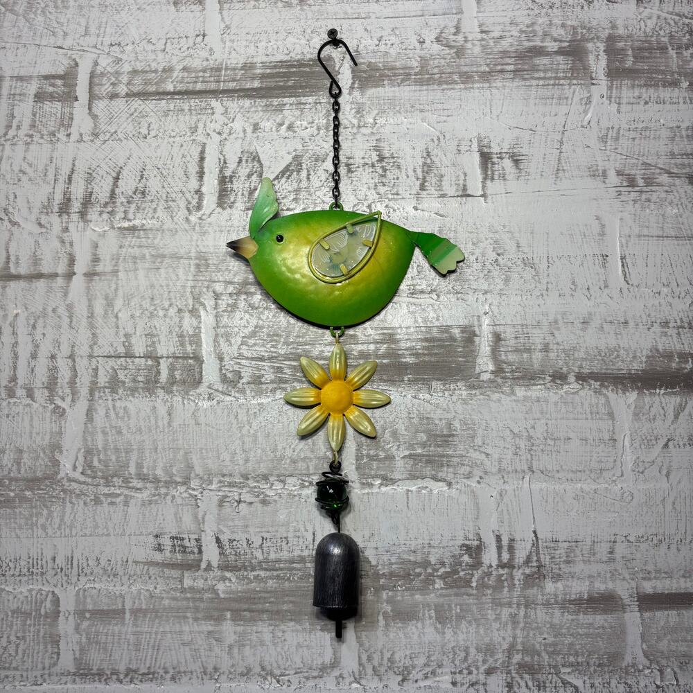 Green Bird Floral Wind Chime